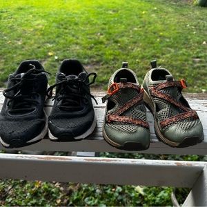 Chico shoes size 3 and under armor shoes size 3.5.